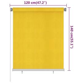 Jaluzea tip rulou de exterior, galben, 120x140 cm, hdpe, 6 image