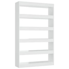 Bibliotecă/separator cameră, alb extralucios, 100x30x166 cm, 2 image
