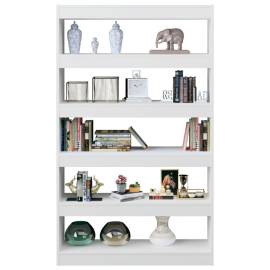 Bibliotecă/separator cameră, alb extralucios, 100x30x166 cm, 4 image