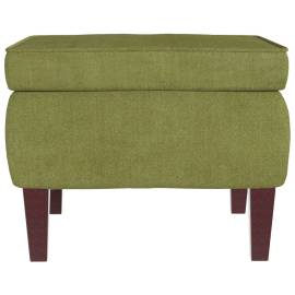 Scaun cu picioare din lemn, verde deschis, catifea, 4 image