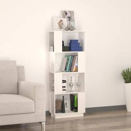 Bibliotecă/separator cameră, alb, 51x25x132 cm lemn masiv pin, 3 image