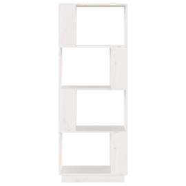 Bibliotecă/separator cameră, alb, 51x25x132 cm lemn masiv pin, 5 image