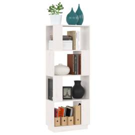 Bibliotecă/separator cameră, alb, 51x25x132 cm lemn masiv pin, 4 image