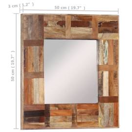 Oglindă de perete, 50x50 cm, lemn masiv reciclat, 7 image