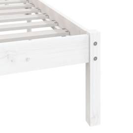 Cadru de pat, alb, 120x200 cm, lemn masiv de pin, 7 image