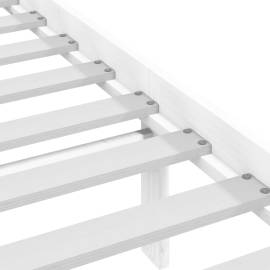 Cadru de pat, alb, 120x200 cm, lemn masiv de pin, 6 image
