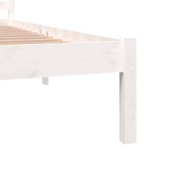 Cadru de pat super king 6ft, alb, 180x200 cm, lemn masiv de pin, 6 image