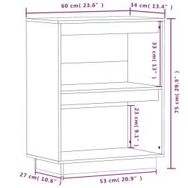 Dulap consolă, alb, 60x34x75 cm, lemn masiv de pin, 8 image