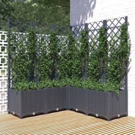 Jardinieră de grădină cu spalier,gri închis, 120x120x136 cm, pp