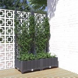 Jardinieră de grădină cu spalier,gri închis, 80x40x121,5 cm, pp
