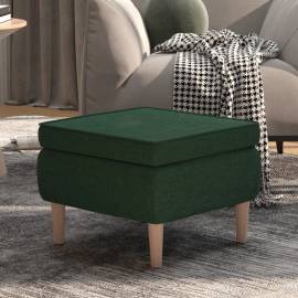 Scaun cu picioare din lemn, verde închis, material textil