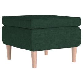 Scaun cu picioare din lemn, verde închis, material textil, 2 image