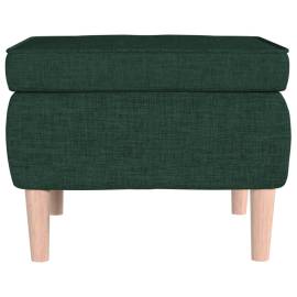 Scaun cu picioare din lemn, verde închis, material textil, 4 image