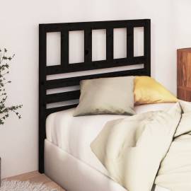 Tăblie de pat, negru, 81x4x100 cm, lemn masiv de pin, 3 image
