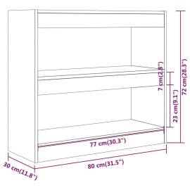 Bibliotecă/separator cameră, alb, 80x30x72 cm, 7 image