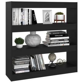 Bibliotecă/separator cameră, negru, 100x30x103 cm, 4 image