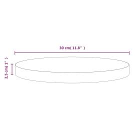 Blat de masă, alb, Ø30x2,5 cm, lemn masiv de pin, 5 image