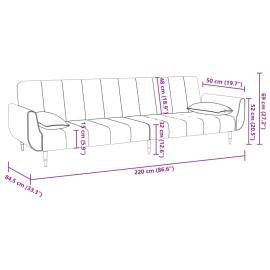 Canapea extensibilă cu 2 locuri, 2 perne, negru, catifea, 11 image