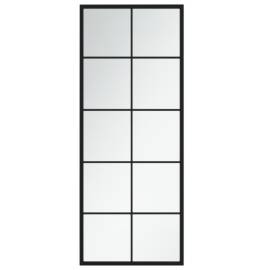 Oglindă de perete, negru, 100x40 cm, metal, 2 image