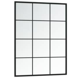 Oglindă de perete, negru,80 x 60 cm, metal, 3 image