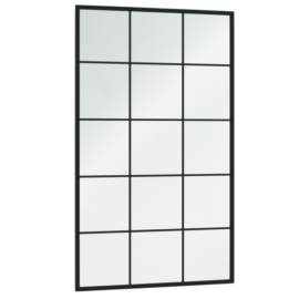 Oglindă de perete,negru, 100 x 60 cm, metal, 3 image
