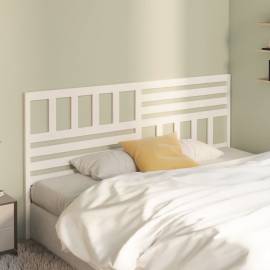 Tăblie de pat, alb, 206x4x100 cm, lemn masiv de pin