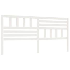 Tăblie de pat, alb, 206x4x100 cm, lemn masiv de pin, 2 image