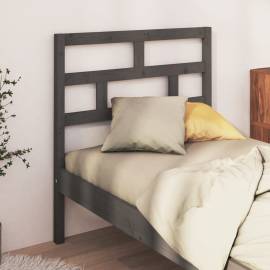 Tăblie de pat, gri, 106x4x100 cm, lemn masiv de pin, 3 image
