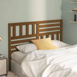 Tăblie de pat, maro miere, 126x4x100 cm, lemn masiv de pin, 2 image