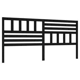 Tăblie de pat, negru, 186x4x100 cm, lemn masiv de pin, 2 image