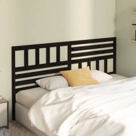 Tăblie de pat, negru, 206x4x100 cm, lemn masiv de pin