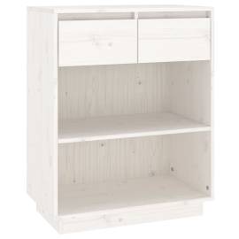 Dulap consolă, alb, 60x34x75 cm, lemn masiv de pin, 2 image