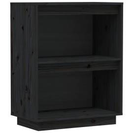 Dulap consolă, negru, 60x34x75 cm, lemn masiv de pin, 2 image