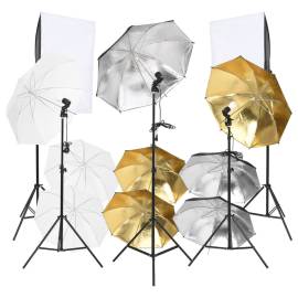 Kit de studio foto cu set de lumini și softbox-uri, 9 piese