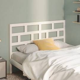 Tăblie de pat, alb, 156x4x100 cm, lemn masiv de pin, 3 image