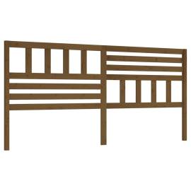 Tăblie de pat, maro miere, 206x4x100 cm, lemn masiv de pin, 2 image
