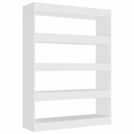 Bibliotecă/separator cameră, alb, 100x30x135 cm, 2 image