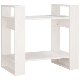 Bibliotecă/separator cameră, alb, 60x35x57 cm, lemn masiv pin, 2 image