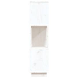Bibliotecă/separator cameră, alb, 80x25x101 cm, lemn masiv pin, 6 image