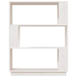 Bibliotecă/separator cameră, alb, 80x25x101 cm, lemn masiv pin, 5 image