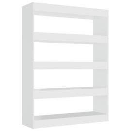 Bibliotecă/separator cameră, alb extralucios, 100x30x135 cm, 2 image