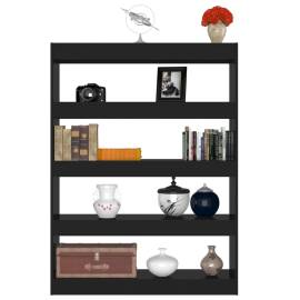 Bibliotecă/separator cameră, negru, 100x30x135 cm, 6 image