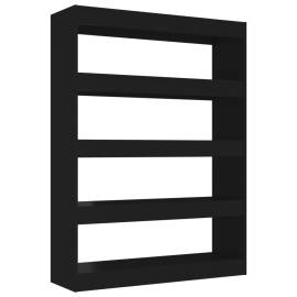 Bibliotecă/separator cameră, negru, 100x30x135 cm, 2 image