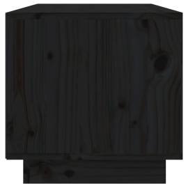 Comodă tv, negru, 60x35x35 cm, lemn masiv de pin, 4 image
