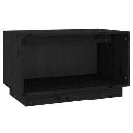 Comodă tv, negru, 60x35x35 cm, lemn masiv de pin, 2 image