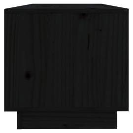 Comodă tv, negru, 90x35x35 cm, lemn masiv de pin, 4 image