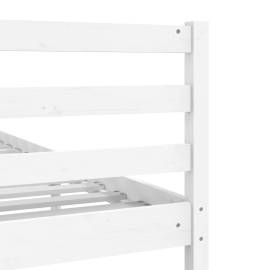 Cadru de pat, alb, 200x200 cm, lemn masiv, 7 image