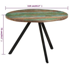338477  masă de bucătărie, 110x75 cm, lemn masiv reciclat, 7 image