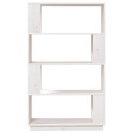 Bibliotecă/separator cameră, alb, 80x25x132 cm lemn masiv pin, 5 image