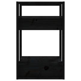 Bibliotecă/separator cameră negru 41x35x57 cm lemn masiv pin, 6 image